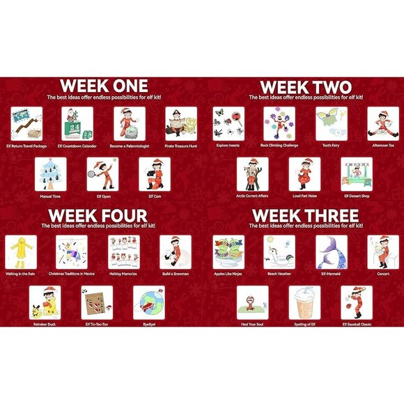 Elf on the Shelf Themed Deluxe Activity Kit: 28 Days of Activities SEE PICTURES - Picture 5 of 6